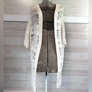American Eagle crocheted cardigan/duster SZ S